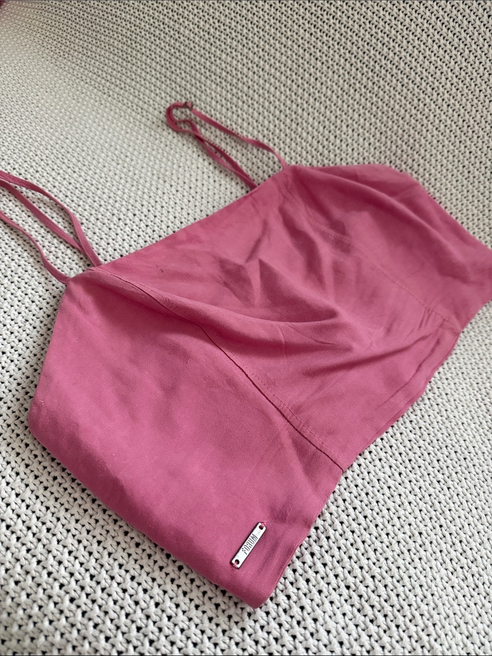 Women's Pink Crop Top with Spaghetti Straps